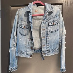 Big Star Light Blue Distressed Jean Jacket